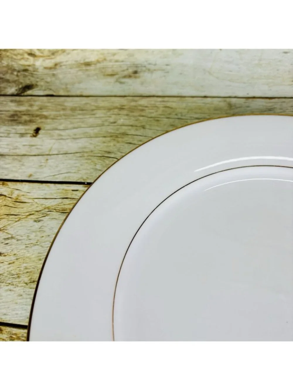 Vintage Noritake DAWN White Gold Trim Verge Japan Porcelain Dinner Plates Set 4